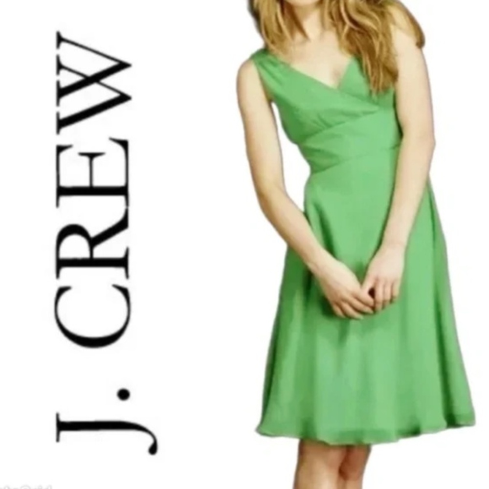 J. Crew Silk Sophia Dress in Oasis Green Size 6
